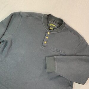 Stanley Sweatshirt Mens XL Black Thermal Henley Sherpa Lined Fleece Workwear‎